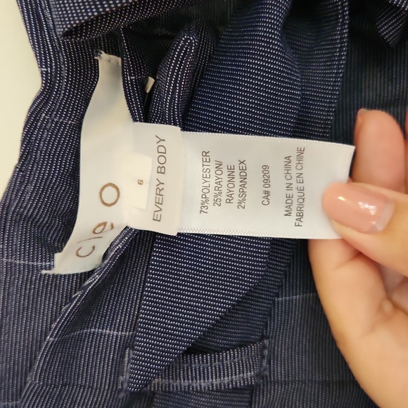 Navy pinstripe wide leg dress pants - Picture 5 of 6